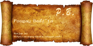 Posgay Beáta névjegykártya